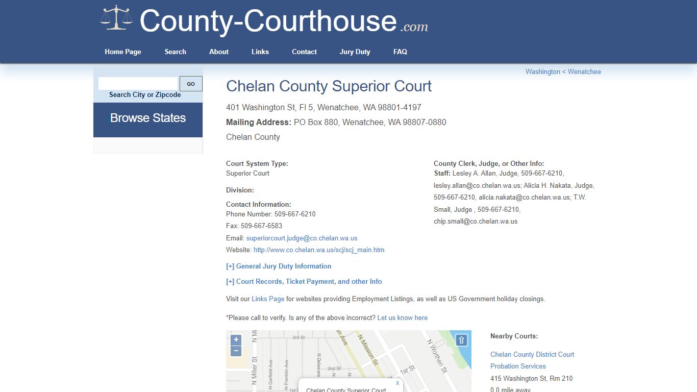 Chelan County Superior Court in Wenatchee, WA - Court Information