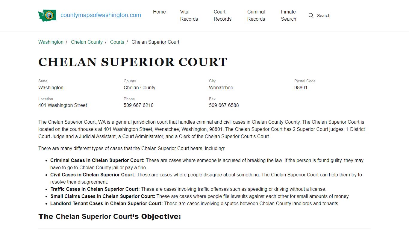 Chelan Superior Court in Wenatchee, WA - Contact Information and Public ...